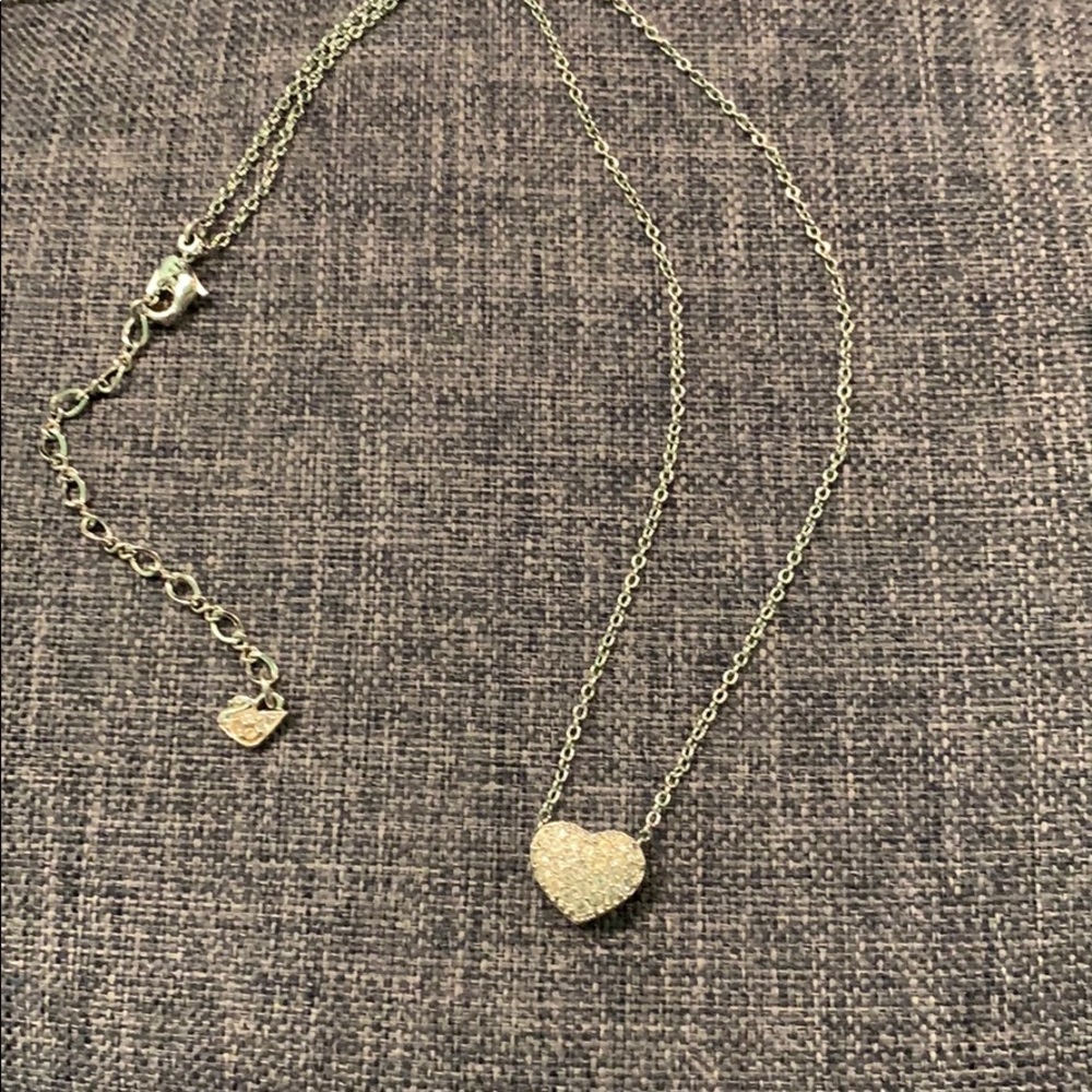 Swarovski Pave Puffy Heart Necklace